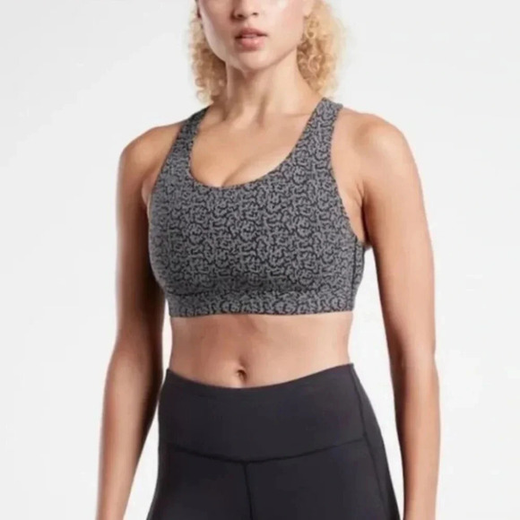 NWT Athleta Ultimate Textured Bra D-DD+ in Static Black - Picture 1 of 7